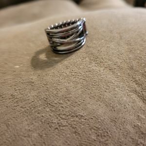 Paparazzi gunmetal X stretchback ring